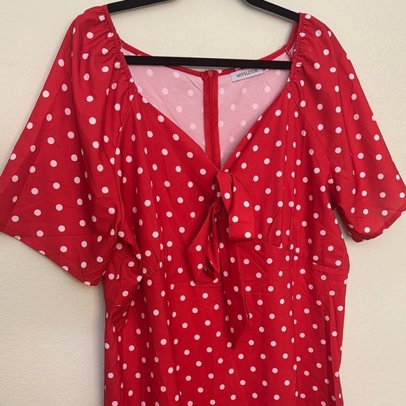 MISSLOOK 2XL Red Polka Dot Dress mini - Picture 2 of 9